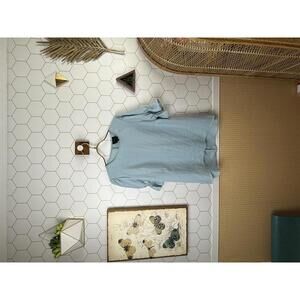 Alex Marie Light Blue Lightweight Short Sleeve Puff Sleeve Blouse - Size - Small